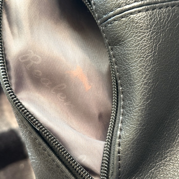 🌟REALER Beautiful Black Pebbled Leather Purse, 13”x17”,Fringe Zipper-Pulls🖤Sassy - Picture 11 of 15